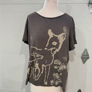 Magnolia Pearl Brown Graphic Tee with Cream Design